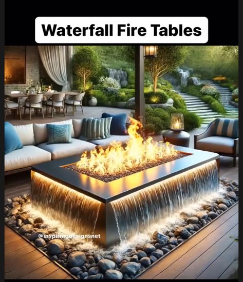 Pools With Fire Features, Sunken Fire Pit With Seating, Fire Pit With Water Feature, Sunken Fire Pit, Sunken Fire Pits, Fire Features, Water Feature, Water Features, Fire Pit