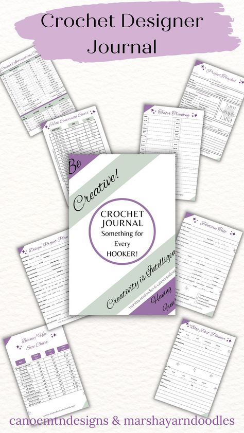 The perfect journal/planner for crochet designers. Keep track of Monthly/Weekly/Daily Planning, Business Goals, Pattern & Tester Trackers, Size Charts, Social Media & Blog Trackers. Everything in one place. Print as often as you want! #crochetjournal #crochetplanner #journal #planner #crochetdesigner #crochet Crochet Bullet Journal, Designer Journal, Friends Crochet, Journal Tracker, Social Media Blog, Bullet Journal Tracker, Taking Up Space, Daily Planning, Planning Business