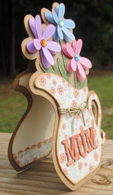 pitcher shaped card with flowers - bjl Homemade Card, Handmade Projects, Mother's Day Greeting Cards, Cricut Cards, Shaped Cards, Mother's Day Diy, Mother's Day Card, Mothers Day Crafts, Mothers Day Cards