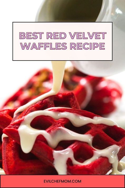 Best Red Velvet Waffles Recipe Red Velvet Waffles Recipe Cake Mixes, Red Velvet Waffles Recipe, Strawberry Nutella French Toast, Rice Pudding Recipe Easy, Best Waffle Recipe, Cleaning Eating, Red Velvet Waffles, Red Velvet Pancakes, Nutella French Toast