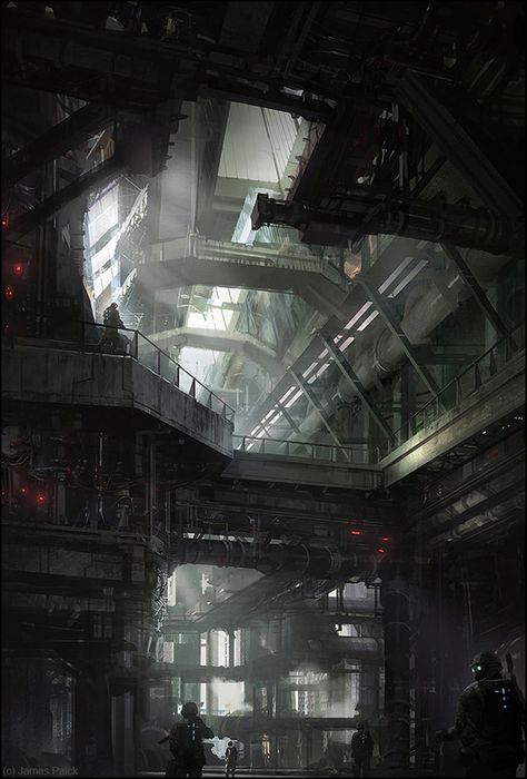 Industrial Sci Fi Environment, Sci Fi Dystopia Concept Art, Sci Fi Dystopia, Industrial Sci Fi, Sci Fi Industrial, Sci Fi Prison, James Paick, Concept Art Landscape, Sf Wallpaper