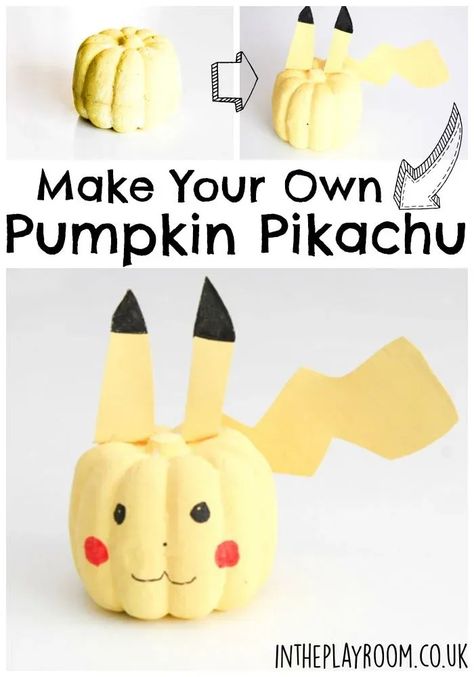 Pikachu Pumpkin Carving, Pumpkin Pikachu, Pikachu Pumpkin, Pokemon Pumpkin, Craft Pumpkins, Pumpkin Decorating Ideas, Character Pumpkins, No Carve Pumpkin Decorating, Amazing Pumpkin Carving