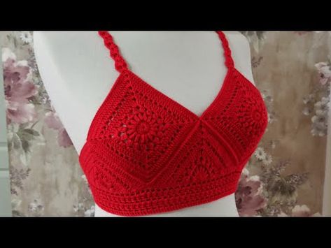 Motifli Crop Top Büstiyer / Tığ İşi Büstiyer Modelleri / Basit ve Şık Büstiyer Yapılışı / PART 1 - YouTube Crochet Bikini, Crochet Top, Amigurumi, Crop Top, Zara, Crop Tops, Knitting, Crochet, The World