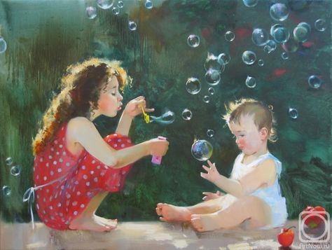 artnow.ru children | 1907 Amy B Atkinson (British; 1859-1916) ~ Bubbles; oil on canvas; 69 ... Water Bubbles Painting, Bubble Oil Painting, Person Blowing Bubbles Drawing, Blowing Bubbles Painting, Blow Bubbles Illustration, Childhood Art, Bubble Painting, Blowing Bubbles, Bubble Art