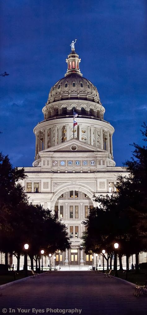 The Texas State Capitol, located in Downtown Austin, is the fourth building to house the state government of Texas. The capitol building contains the chambers of the Texas Legislature and the office of the governor. Originally designed in 1881 by architect Elijah E. Myers, it was constructed from 1882 to 1888 under the direction of civil engineer Reuben Lindsay Walker. A $75 million underground extension was completed in 1993. Texas Capitol, Texas State Capitol, Dreamy Destinations, Top Pictures, Texas Forever, Loving Texas, Fantasy Island, Texas History, United State