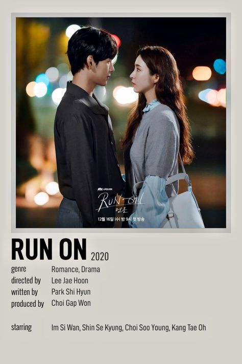 Run On Kdrama Poster, Drama Notes, Run On Kdrama, Kdrama Recommendation, Run On, Shin Se Kyung, Drama List, Tae Oh, Korean Drama Series