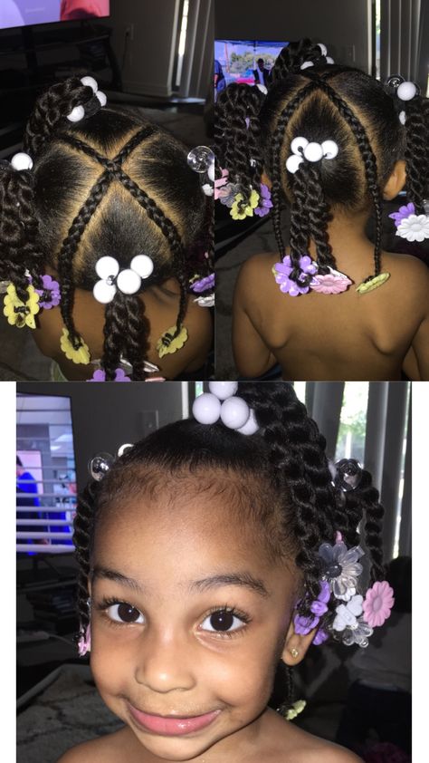 Toddler Girl Hairstyles Black With Barrettes, Toddler Hairstyles With Barrettes, Cute Hairstyles With Barrettes, Braids With Barrettes, Barrette Hairstyles Kids Black, Black Toddler Hairstyles Girl Ponytails, Simple Toddler Hairstyles Black, Toddler Ponytail Hairstyles Black, Easy Toddler Hairstyles Black