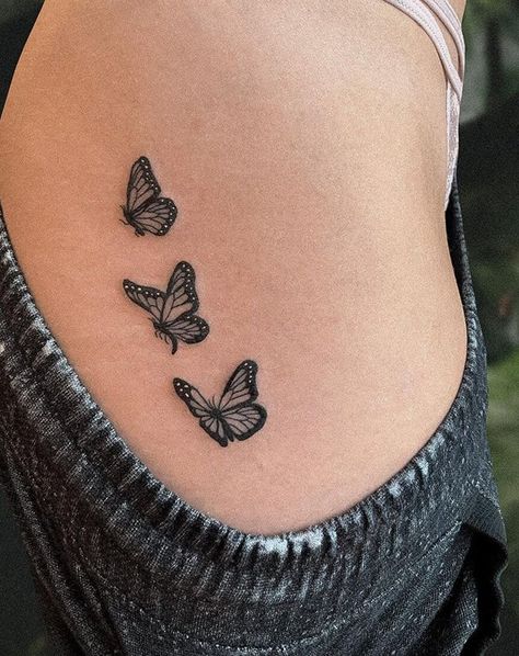 100 Unique Butterfly Tattoo Ideas (Best Butterfly Tattoos) - The Trend Scout Butterfly Tattoo Stomach, Butterfly Tattoo On Stomach, Tattoo On Stomach, Tattoo Stomach, Butterfly Wing Tattoo, Unique Butterfly Tattoos, Butterfly Tattoo Meaning, Pola Tato, Small Butterfly Tattoo