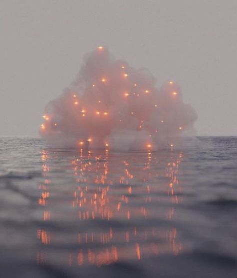 A Group, Fireworks, The Ocean, Floating, Water, Instagram