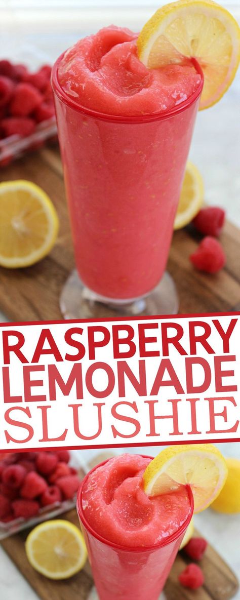 Raspberry Lemonade Slushie, Lemonade Slushie Recipe, Lemonade Slushie, Lemonade Slushies, Fancy Water, Herbalife Tea, Pineapple Lemonade, Slushie Recipe, Resep Smoothie