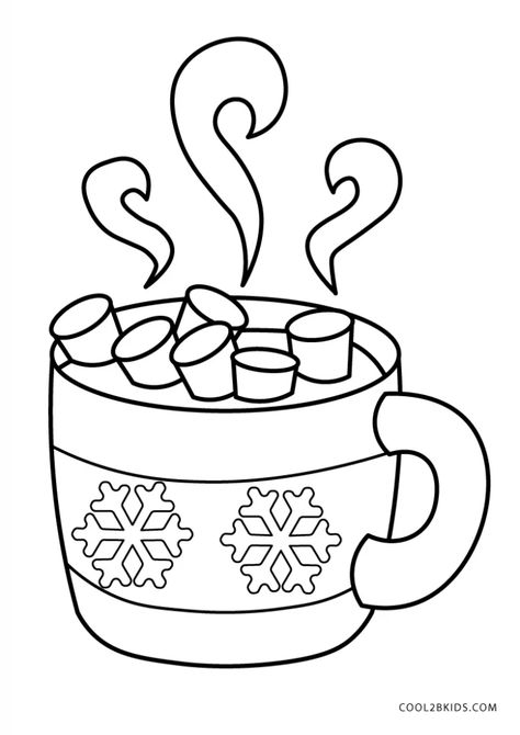 Free Printable Winter Coloring Pages For Kids Coloring Pages Winter, Christmas Coloring Sheets, Printable Christmas Coloring Pages, Christmas Hot Chocolate, Winter Clipart, Chocolate Caliente, Hot Chocolate Bars, Hot Chocolate Mug, Chocolate Color