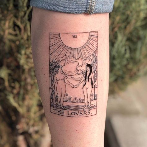 10 Best Lovers Tarot Card Tattoo Ideas That Will Blow Your Mind! | Outsons | Men's Fashion Tips And Style Guides Tarot Card Tattoo Ideas, Tarot Card Tattoos, Card Tattoo Ideas, Card Tattoos, Gay Tattoo, Lovers Tarot Card, Tarot Card Tattoo, Tarot Tattoo, Card Tattoo Designs