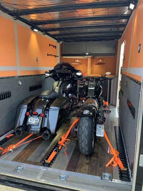 Motorcycle Trailer Ideas, Moto Trailer, Enclosed Motorcycle Trailer, Converted Cargo Trailer, Motorcycle Cargo Trailer, Hunting Trailer, Enclosed Trailer Camper, Cargo Trailer Camper Conversion, Toy Hauler Camper