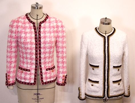 If you’re making a traditional jacket, then you’re safe to go by the fabric recommendations on the back of the pattern envelope. Chanel Jacket Pattern, Tweed Fashion, Chanel Style Jacket, Traditional Jacket, Chanel Jacket, Couture Sewing Techniques, Couture Jackets, Chanel Inspired, Couture Mode