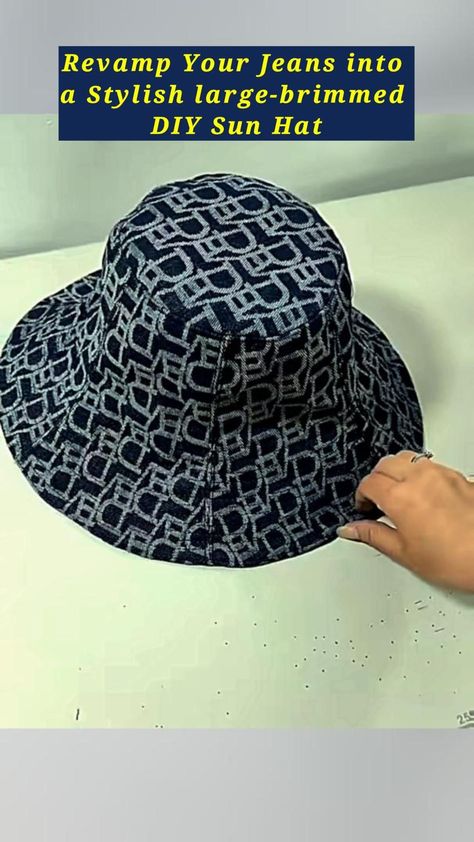 All Girls' Things | Revamp Your Jeans into a Stylish large-brimmed DIY Sun Hat #sunhat #hat #diyhat #diycap #stylishhat | Instagram Baby Bloomers Pattern, Tas Denim, Pola Topi, Couture Bb, Bentuk Alis, Pencil Skirt Pattern, Easy Diy Clothes, Fashion Dream Job, Sewing Hats