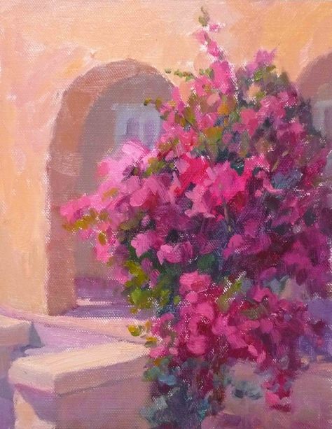 Bougainvillea Illustration, Bougainvillea Aesthetic, Bougainvillea Art, Bougainvillea Painting, Bougainvillea Tree, Xmas Gifts For Mom, Draw Flowers, Modern Impressionism, Heart Painting