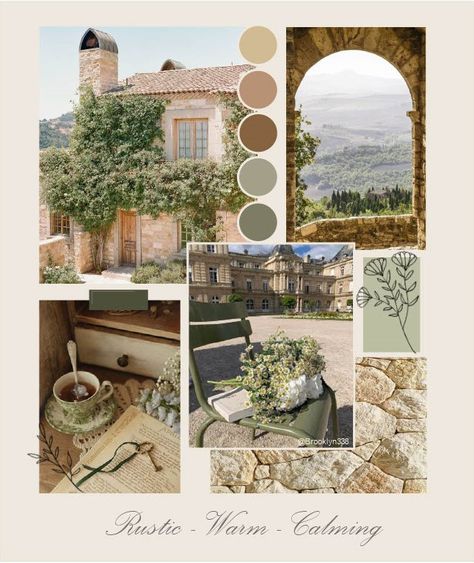 Tuscany Inspired Wedding Decor, Italian Mood Style, Tuscan Wedding Palette, Tuscan Mood Board, Tuscan Colour Palette, Vintage House Color Palette, Tuscany Theme Wedding, Italian Wedding Colour Schemes, Mediterranean Color Palette Living Room