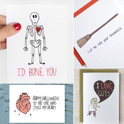 "Bite Me," and Other Halloween Cards For Your Boo Basket For Boyfriend, Surviving Deployment, Boyfriend Halloween, Deployment Packages, Basket Ideas For Boyfriend, Spooky Basket, Halloween Care Packages, Spooky Halloween Gifts, Halloween Gift Baskets