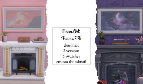 Moon Art Frame TV | Patreon Sims Love, Maxis Match Cc, Sims 4 Family, Art Frame Tv, Sims 4 Bedroom, Modern Luxe, Sims Building, Sims 4 Cc Packs, Sims 4 Cc Furniture