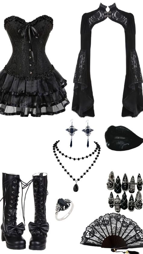 trad goth outfits romantic goth outfits 90s goth outfits black goth outfits vintage goth outfits #goth # black # #outfitinspo #collage Goth Outfits Romantic, Vintage Goth Outfits, Black Goth Outfits, Goth Academia Fashion, Trad Goth Outfit, 90s Goth Outfits, Romantic Goth Outfits, Goth Girl Outfits, Trad Goth Fashion