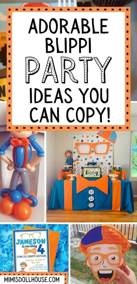 Blippi Balloon Decor, Blippi Birthday Games, Blippi Table Centerpieces, Blippi Cricut Projects, Blippi Birthday Activities, Blippi Decorations Diy, Blippi Birthday Theme, Blippi Third Birthday, Blippi Diy Party