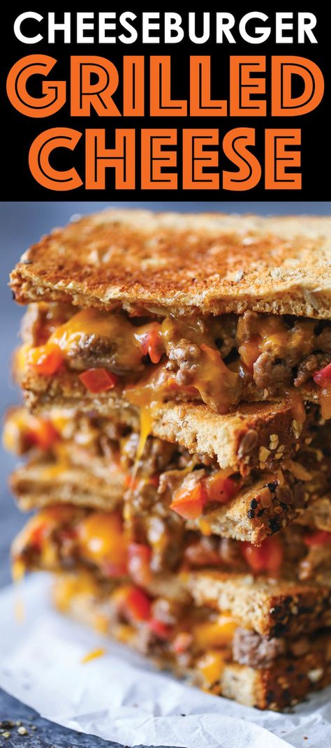 Cheeseburger Grilled Cheese - Damn Delicious Cheeseburger Grilled Cheese, Beef Grilled Cheese, Grilled Cheese Burger, Dog Breakfast, The Best Grilled Cheese, Best Camping Meals, Ratatouille Recipe, Beef Soup Recipes, Bbq Burgers