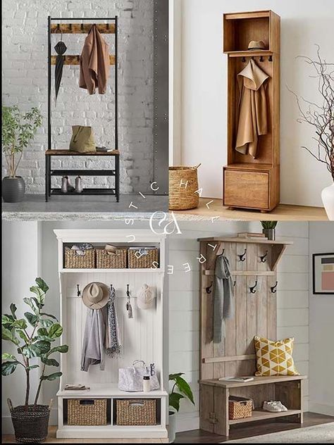 Embrace the beauty of rustic elegance with these 20 must-have hall trees for your home's entryway. Say goodbye to clutter and hello to organized bliss! These hall trees bring both storage and style, making your daily routines a breeze. #EntrywayStyle #RusticFurniture #HomeOrganization Rustic Hall Trees, Hall Tree With Mirror, Entryway Hall Tree, Entryway Style, Hall Trees, Rustic Entryway, Bench Set, Entryway Organization, Blogger Design