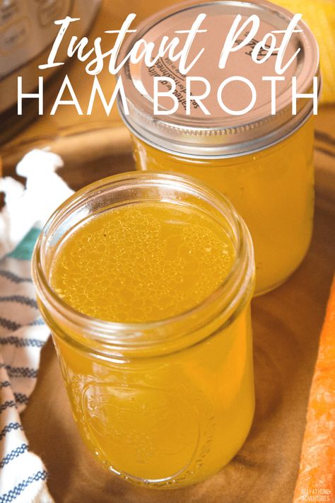 Learn how to make this simple, yet delicious ham broth using your Instant Pot or any other electric pressure cooker. This recipe is also freezer friendly. #instantpot #broth #hambroth Ham Bone Broth, Ham Broth, Ham Stock, Instant Pot Ham, Crispy Oven Fried Chicken, Crispy Oven Fries, Homemade Ham, Bacon Grilled Cheese, Chimichurri Recipe