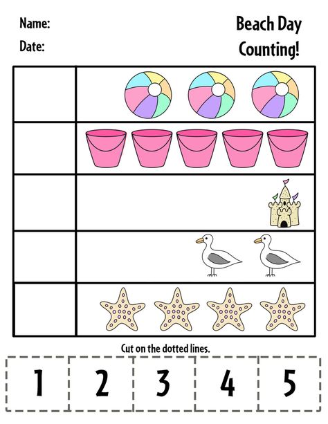 Free Preschool Beach Printables and Activities! ⋆ The Hollydog Blog Gross Motor Activities For Preschoolers Beach Theme, Beach Activity Preschool, Beach Literacy Activities Preschool, Beach Fine Motor Activities, Beach Day Activities For Preschool, Beach Crafts For Kids Preschool, Hawaiian Preschool Activities, Beach Math Activities Preschool, Beach Lesson Plans Preschool