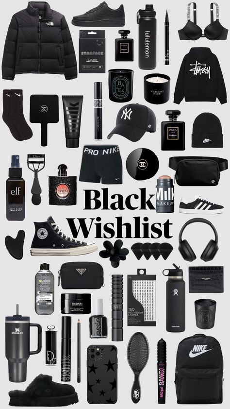 #black#inspo#wishlist Black Gift Basket Ideas, Black Gift Basket, Soccer Bag, Best Boyfriend Gifts, Inside My Bag, Graffiti Style Art, Black Makeup, Gift Basket Ideas, Best Boyfriend