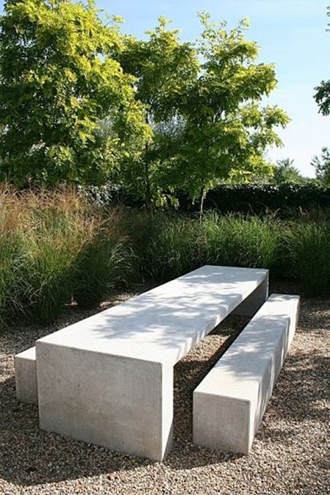 Concrete Bench, Concrete Furniture, Concrete Table, Casa Exterior, Concrete Garden, Mesa Exterior, Outdoor Inspirations, Outdoor Garden Furniture, Outdoor Rooms