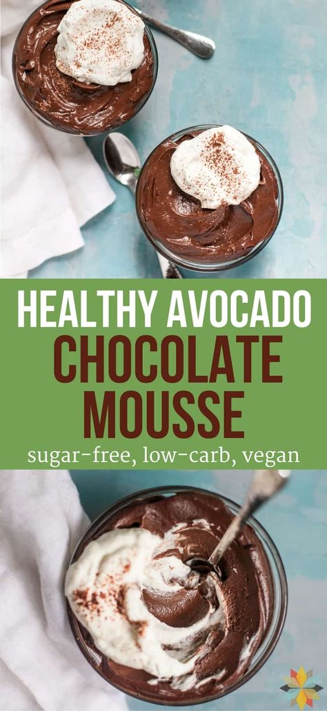 Chocolate Avocado Mousse, Chocolate Avocado Pudding, Healthy Chocolate Pudding, Healthy Chocolate Recipes, Avocado Dessert, Avocado Mousse, Avocado Pudding, Avocado Chocolate Pudding, Avocado Chocolate Mousse