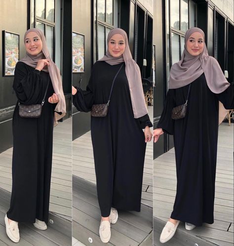 Classy Abaya Designs, Abaya Color Combinations, Hijab Abaya Style, Hijab Modest Outfits, Hijabi Abaya, Hijab Trend, Modest Fashion Muslim, Optical Illusion Dress, Hijab Model