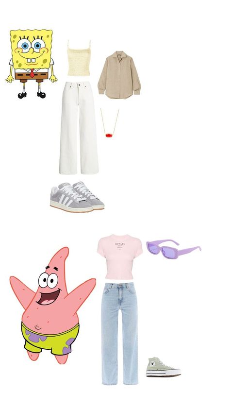 Spongebob and Patrick theme outfits Spongebob Outfit, Spongebob And Patrick, Movie Inspired Outfits, 20th Birthday, Themed Outfits, Cartoon Movies, Outfit Inspirations, Clothes