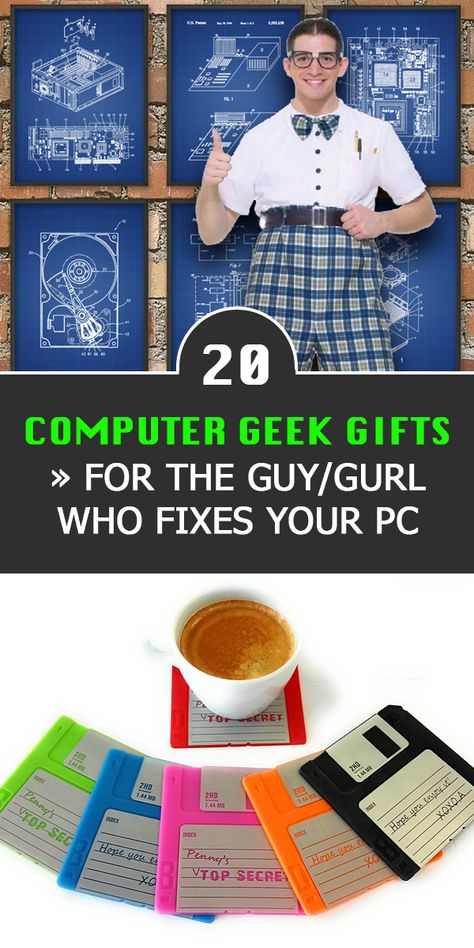 Computer Geek Gifts - Computer Geek Humor - Computer Geek Decor -  What would we do without that guy or girl that fixes our PCs? No matter if you're fighting a computer virus or a frozen monitor, you can always call them. To make it easier for you to show some appreciation, we put together a list of 20 Computer Geek Gifts for the Guy/Gurl who Fixes your PC. Computer Geek Humor, Promotional Items Marketing, Gifts For Engineers, Computer Nerd Gifts, Diy Geek, Computer Geek Gifts, Nerd Decor, Geek Guy, Geek Diy