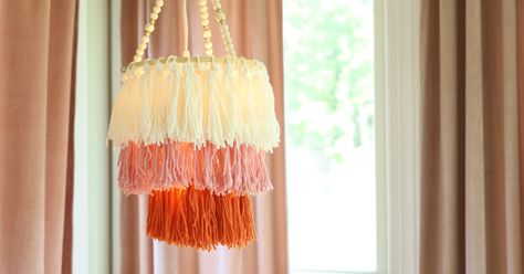 How To Make A Tassel Chandelier - The Holderness Family Holderness Family, Make A Tassel, Empty Picture Frames, Tassel Chandelier, Boho Crafts, Boho Crafts Diy, Ceiling Hooks, Diy Tassel, Fun Activities To Do