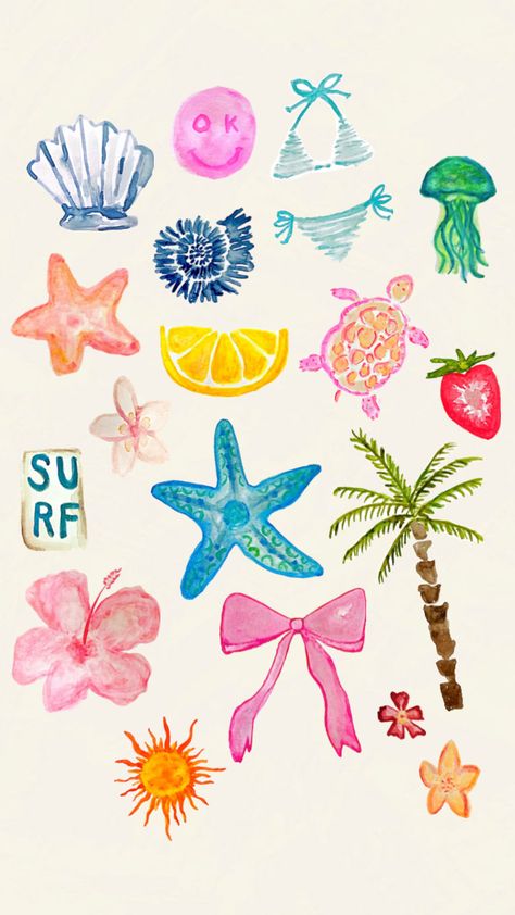 watercolor paintings i made! :) #summer #aesthetic #hawaii #beach Aesthetic Hawaii, Hawaii Beach, Summer Aesthetic, Watercolor Paintings, Hawaii, Paintings