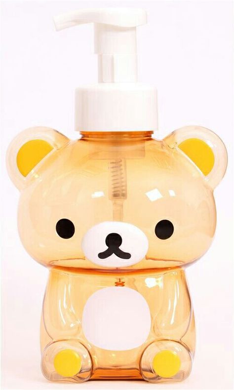 Soap dispenser Kawaii Soap Dispenser, Shampoo Bottles, Kawaii Room, Kawaii Shop, Cute Room Decor, Rilakkuma, Fabric Shop, Baby Products, Brown Bear