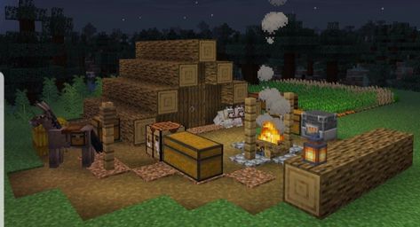 Minecraft Campsite, Minecraft Structures, Amazing Minecraft, Minecraft House Designs, Minecraft Blueprints, Minecraft Building, Minecraft Designs, Minecraft Houses, Outdoor Furniture Sets