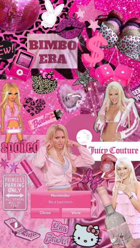 Playboy Collage, Pink Y2k Wallpaper, Y2k Aesthetic Wallpaper, 2000s Wallpaper, Mcbling Fashion, Wallpaper Vibes, Princess Parking, Y2k Wallpaper, Pink Y2k