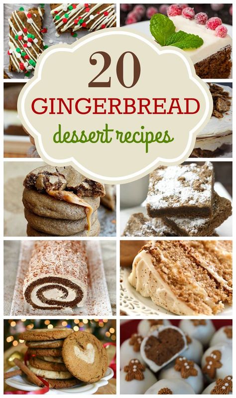 20 Gingerbread Dessert Recipes Gingerbread Dessert Recipes, Gingerbread Dessert, Gingerbread Recipes, Recipes For The Holidays, Winter Cake, Gingerbread Recipe, Gingerbread Cake, Christmas Breakfast, Köstliche Desserts