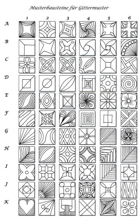 Easy Zentangle Patterns, Pattern Design Drawing, Bamboo Building, Zen Doodle Patterns, Zen Doodle Art, Art Worksheets, Doodle Inspiration, Tangle Patterns, Zentangle Drawings