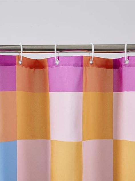 Heavy Duty & Waterproof Bright Rainbow Colorful Modern Simple Groovy Aesthetic Shower Curtain Set with Hooks Bathroom Decor Retro Fabric, Bathroom Curtains, Fabric Shower Curtains, Shower Curtain Sets, Kids' Bathroom, Dream Home Design, Bathroom Interior Design, Bathroom Interior, Room Inspo