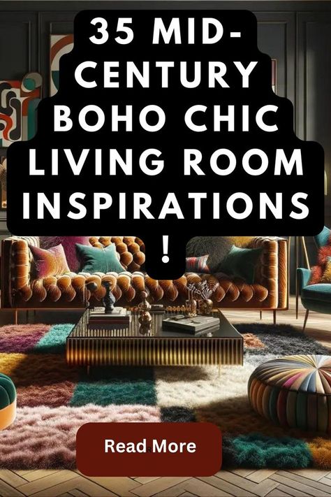 Discover How To Blend Retro Glam With Boho Spirit In Your Living Space! ✨ Transform Your Home With These 35 Mid-Century Boho Living Room Ideas That Are All The Rage. Dive Into A World Of Trendy Textures, Timeless Designs, And Cozy Accents That Will Make Your Space The Ultimate Retreat. Ready To Create A Living Room That's Both Vintage And Vogue? Click For The Ultimate Style Guide! 🏡✨ Mid Century Boho Living Room, Living Room Design Boho, Boho Living Room Ideas, Chic Lifestyle, Timeless Interior Design, Boho Chic Living Room, Mid Century Boho, Timeless Interior, Innovative Furniture