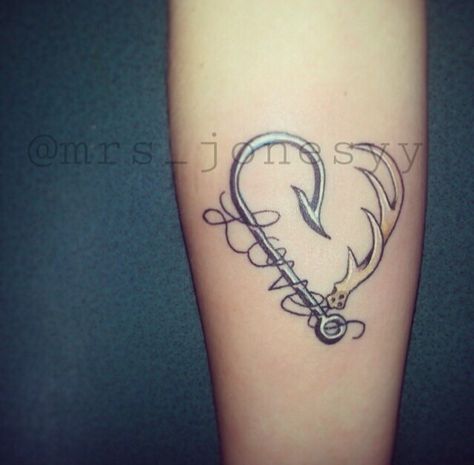 Antler Tattoos, Hook Tattoo, Antler Tattoo, Birthdate Tattoo, Fishing Hook Tattoo, Hook Tattoos, Hunting Tattoos, Cowgirl Tattoos