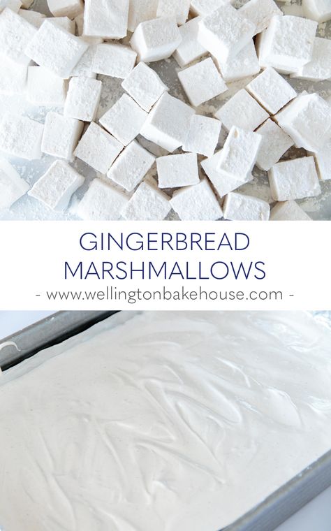 WELLINGTON BAKEHOUSE - Gingerbread Marshmallows Homemade Peppermint Marshmallows, Homemade Marshmallows Peppermint, Thanksgiving 2020, Wellington, Christmas Spirit, Yummy Treats, Gingerbread, Candy