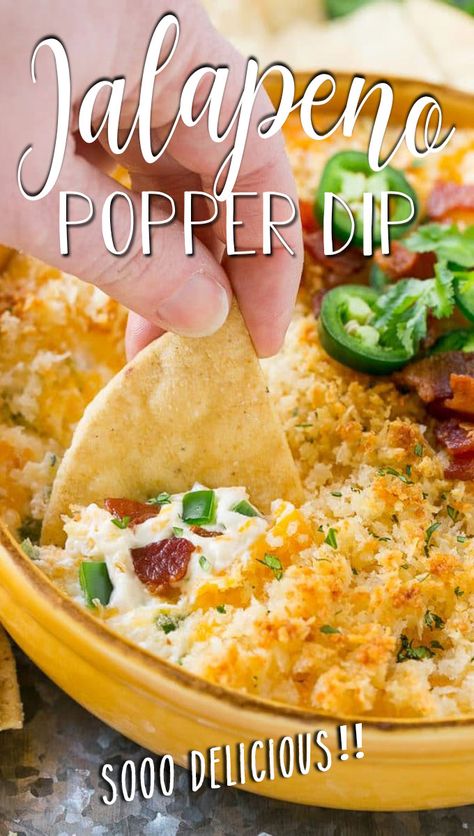 This jalapeno popper dip recipe is creamy, cheesy, spicy, loaded with bacon and totally addicting! Creamy Jalapeno Popper Dip, Layers Of Happiness Jalapeño Popper Dip, Jalapeno Popper Dip With Bacon, Jalapeno Poppers Dip, Popper Dip Recipe, Jalapeno Popper Dip Recipe, Jalapeño Dip, Dip Recipes Hot, Mexican Dip