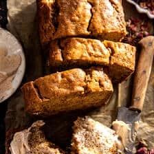 Half Baked Harvest Banana Bread, Maple Banana Bread, Banana Bread With Cinnamon, Protein Chocolate Chip Cookies, Banana Bread Mug, Cinnamon Banana Bread, Winter Baking, Spiced Butter, Cinnamon Butter