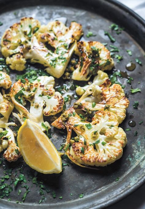 Cauliflower Steaks Recipes, Cauliflower Steaks, Cauliflower Recipes, Anchovies, Side Recipes, Veggie Dishes, Vegetable Side Dishes, Vegetable Dishes, Finger Food