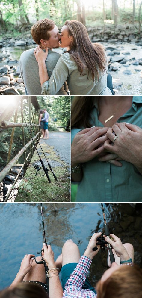 Fishing Engagement Photos, Fishing Engagement, Fishing Themed Wedding, Fishing Wedding, Fishing Photos, Couple Engagement Pictures, Wedding Engagement Pictures, Wedding Couple Photos, Engagement Photo Poses